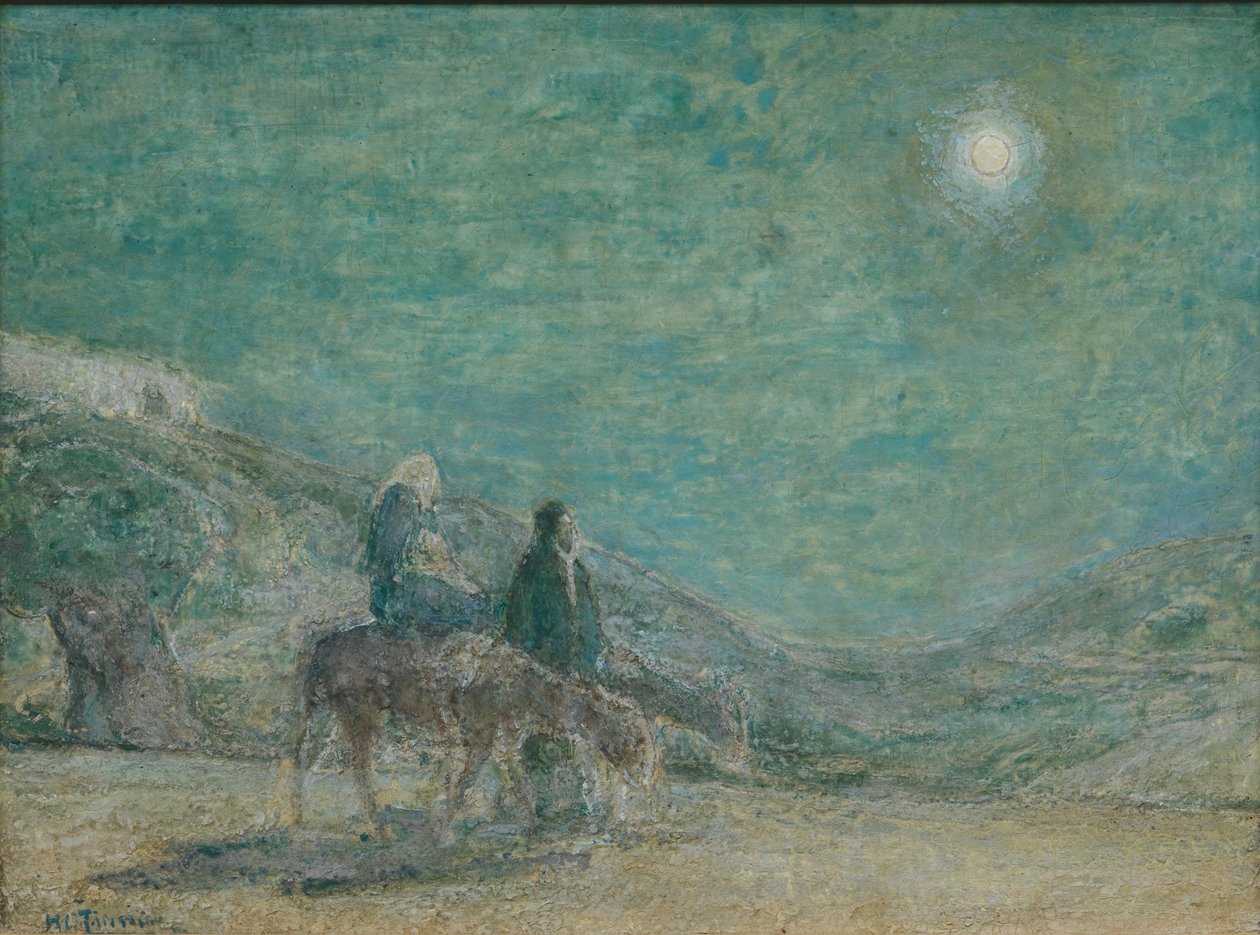 Flykten till Egypten, ca 1916 (olja på träpanel) av Henry Ossawa Tanner