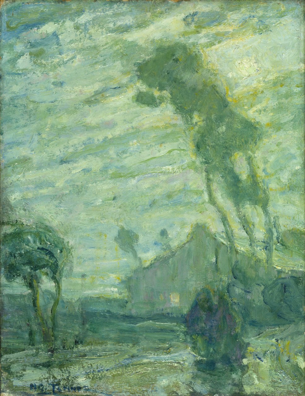 Landskap (olja på kartong; pastell/kritskiss på baksidan) av Henry Ossawa Tanner