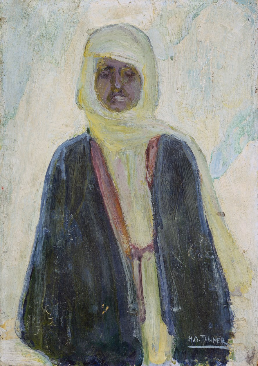Marockansk man (olja på panel) av Henry Ossawa Tanner