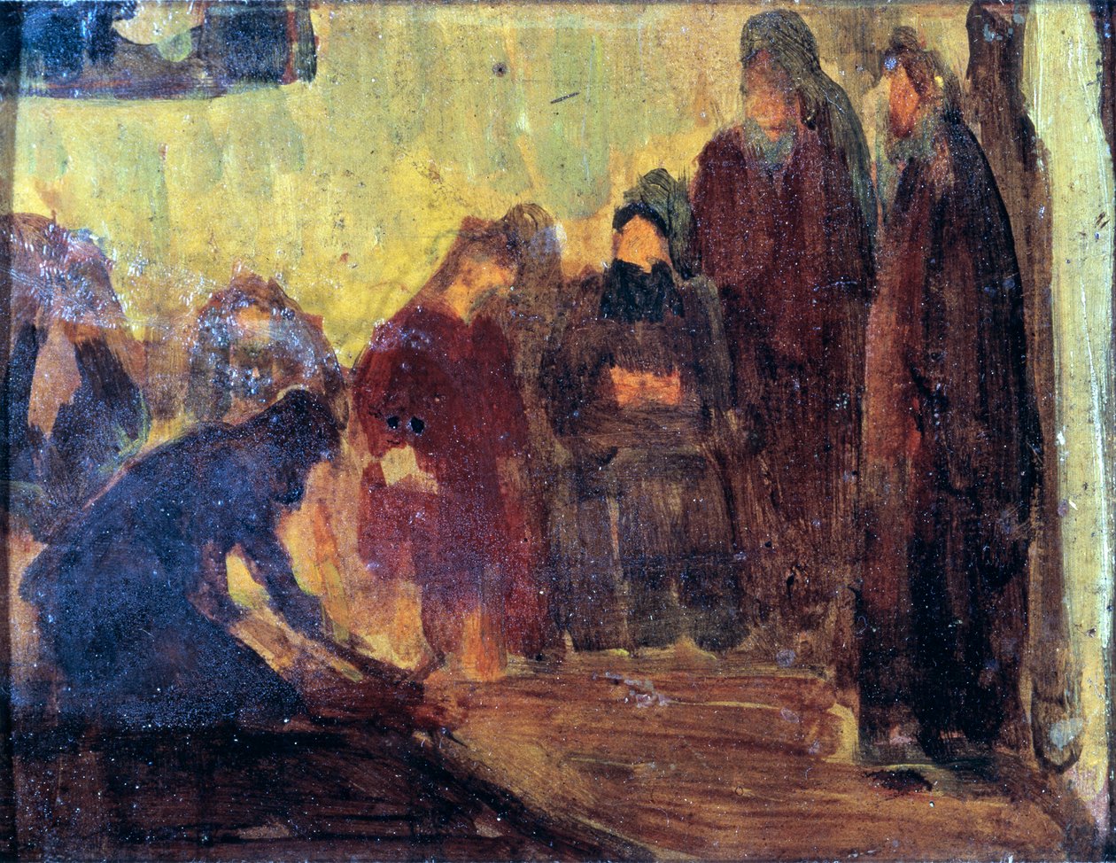 Studie, Kristus som tvättar lärjungarnas fötter, ca. 1905. av Henry Ossawa Tanner