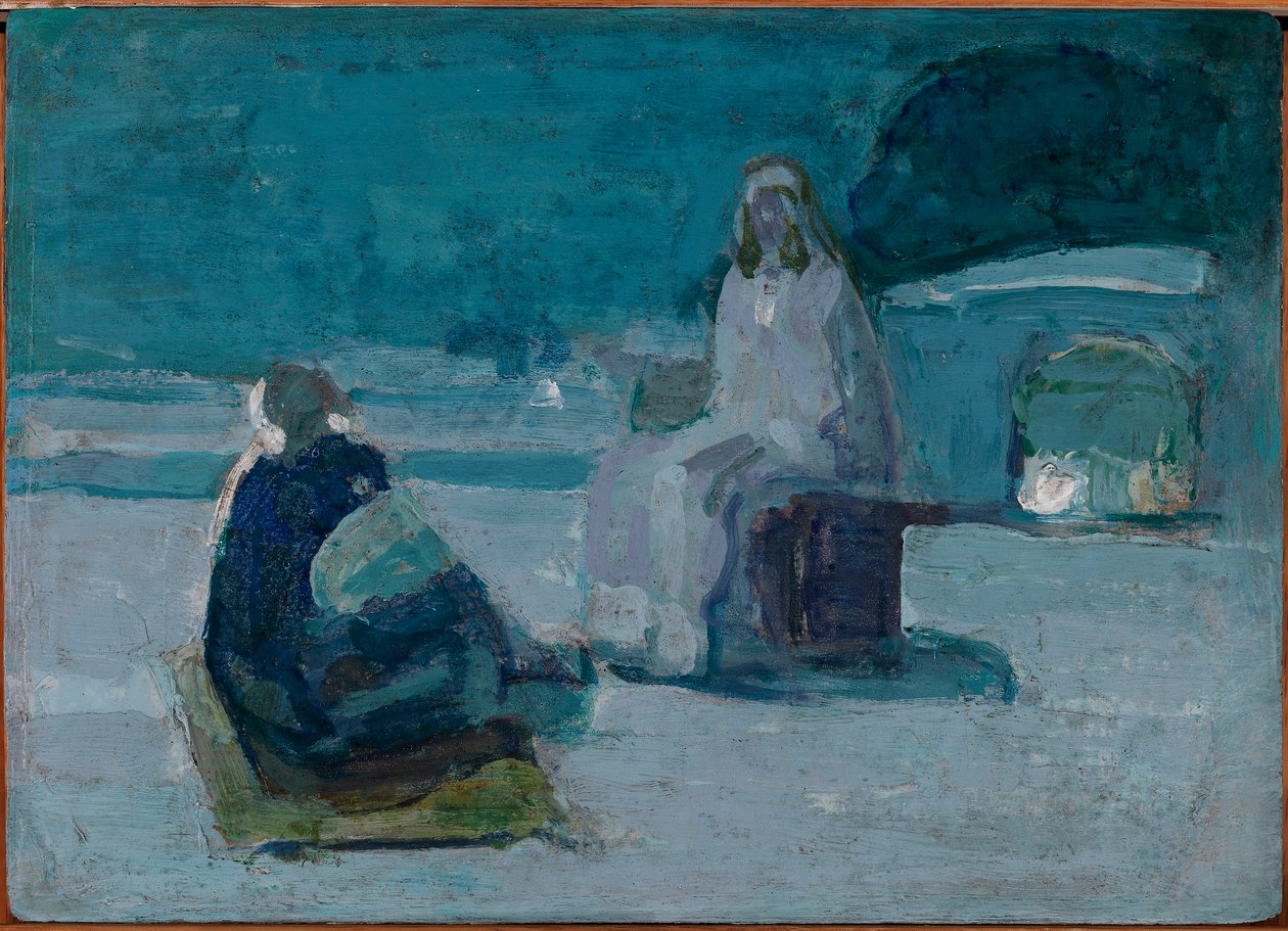 Studie för Kristus och Nikodemus på ett tak av Henry Ossawa Tanner