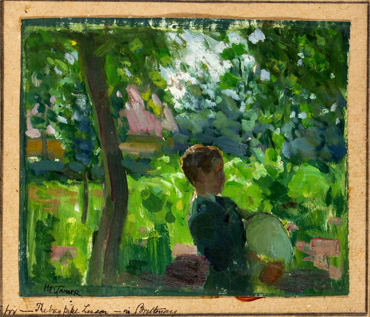 Studie för lektion i säckpipa av Henry Ossawa Tanner