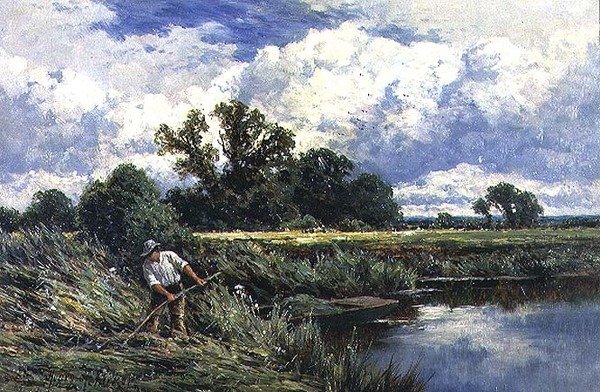 The River Lea, nära Broxbourne i Hertfordshire av Henry Parker