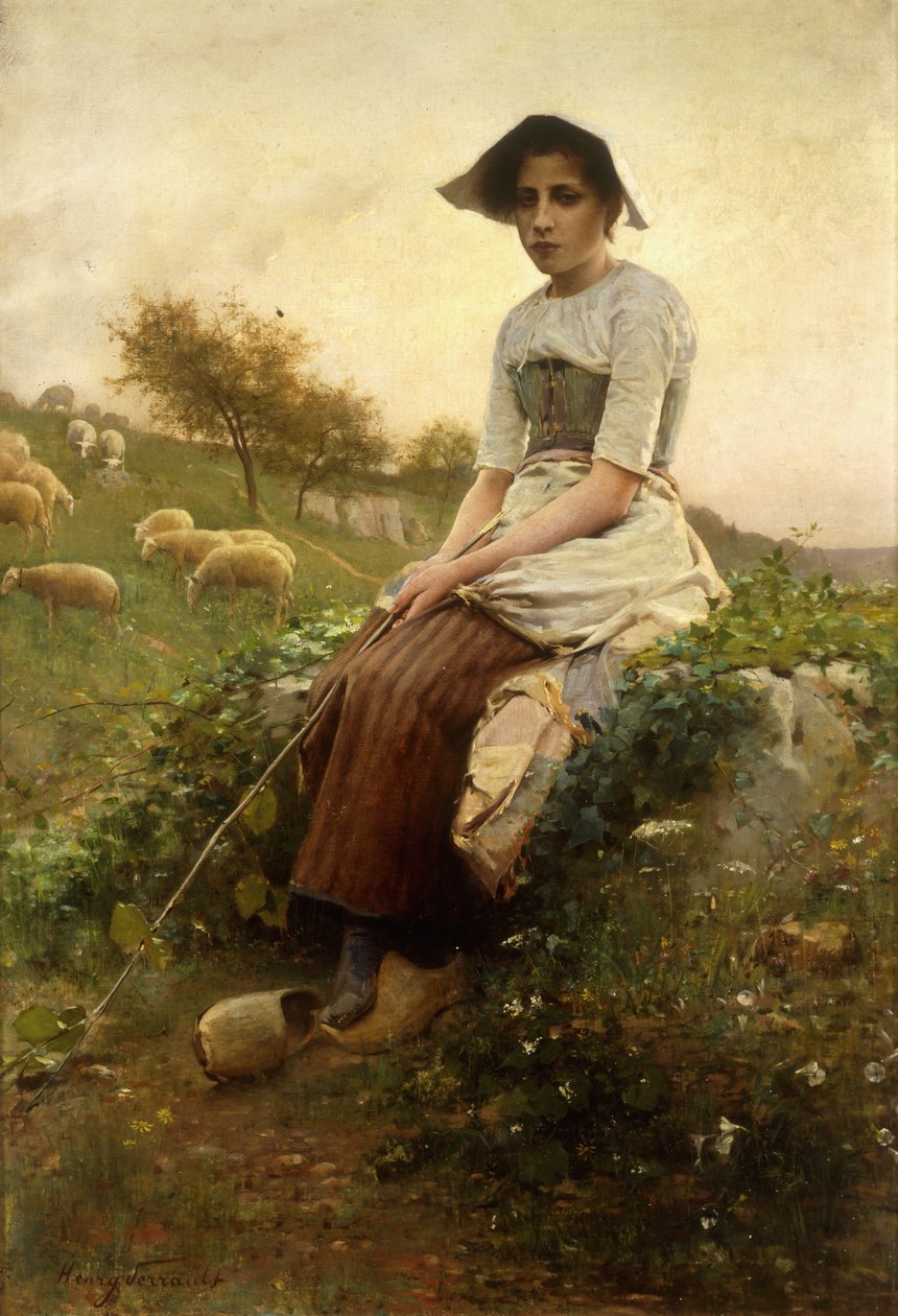 Herdinnan (olja på duk) av Henry Paul Perrault