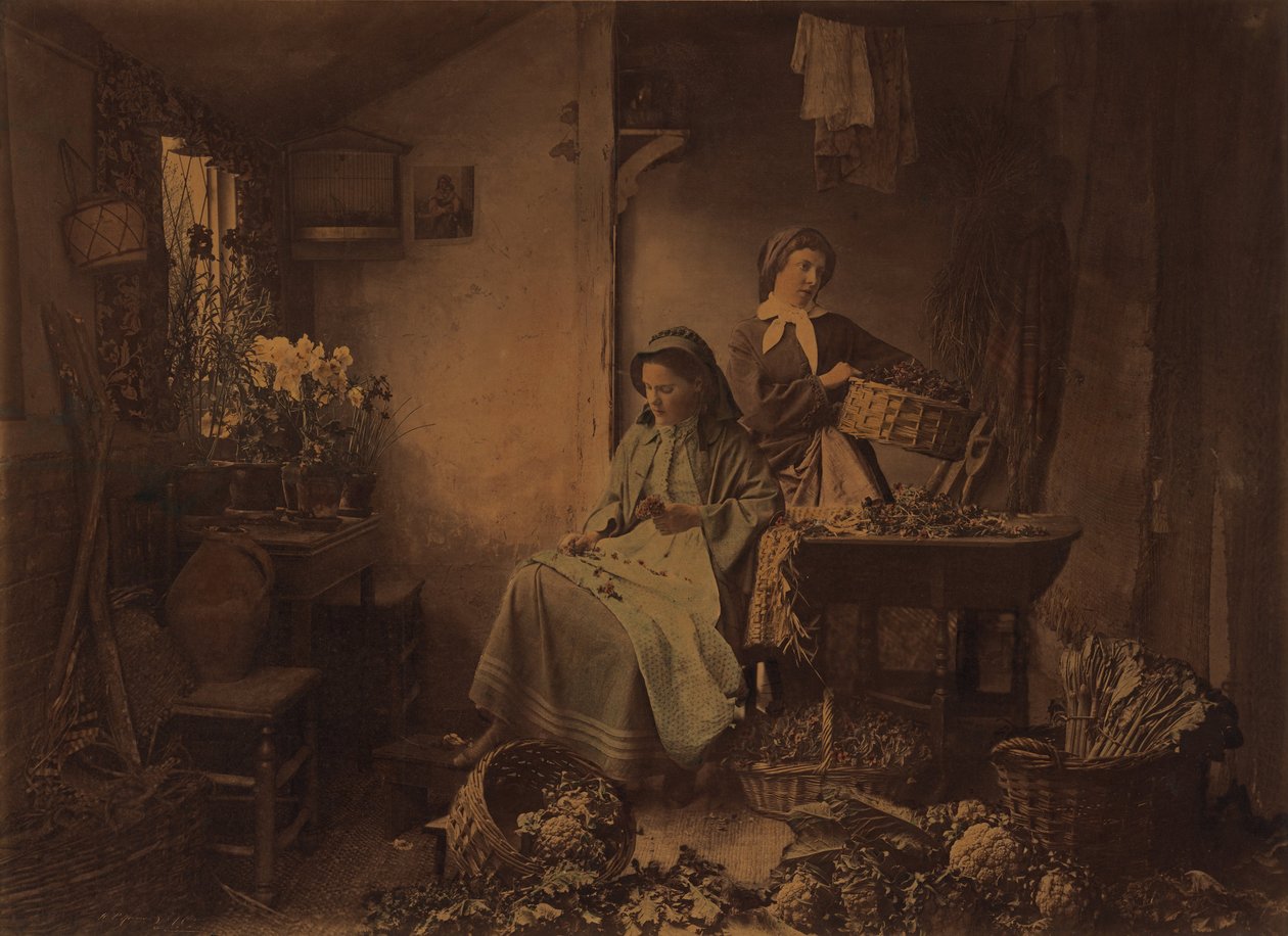 [Förbereder vårblommor för marknaden] av Henry Peach Robinson