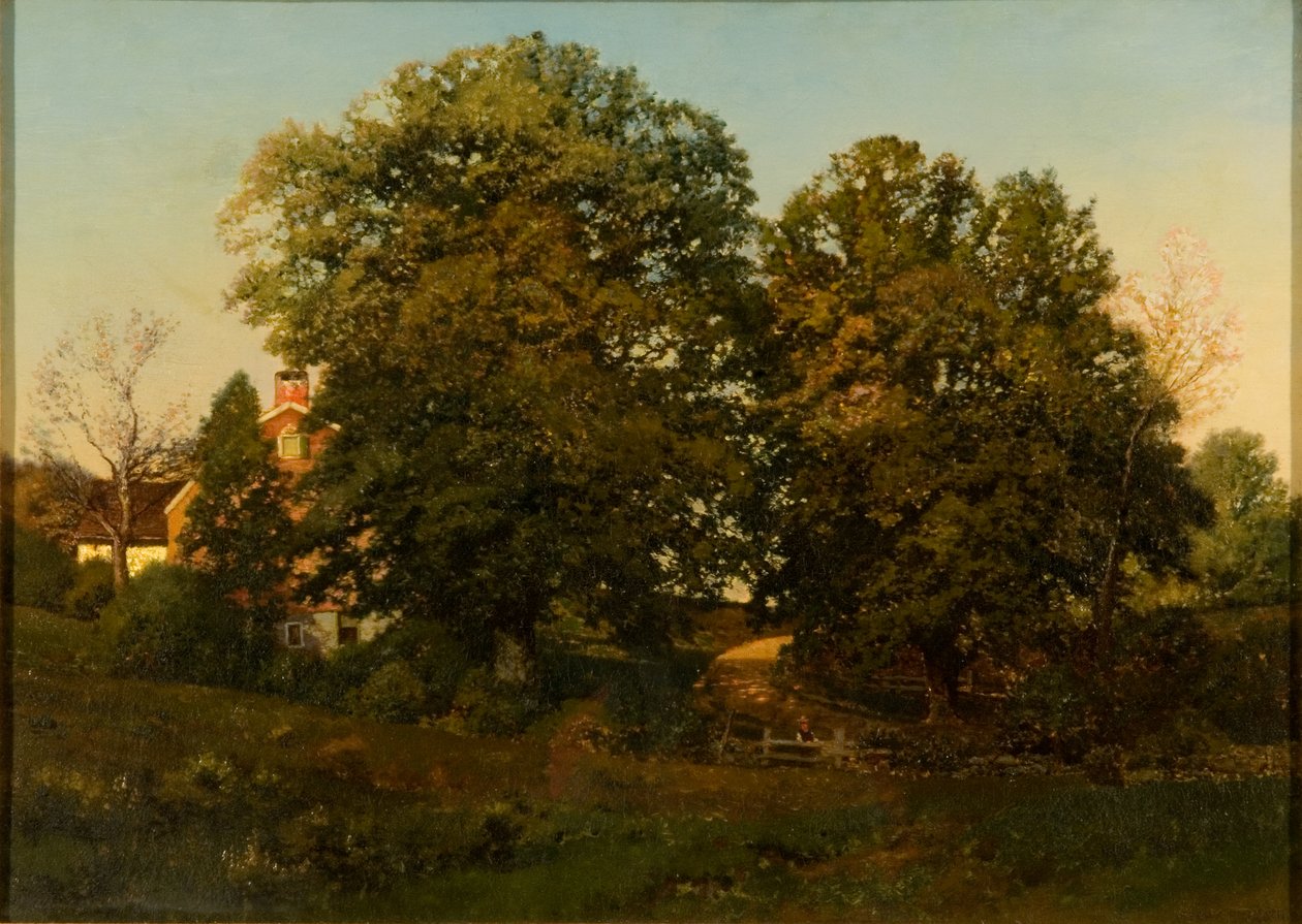 Old Oaks at Sunset (olja på duk) av Henry Pember Smith