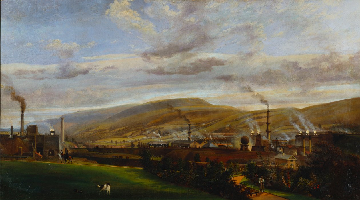 South Wales Industrial Landscape, ca 1825 av Henry Penry Williams