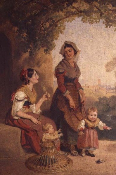 Två romerska damer och deras barn av Henry Penry Williams