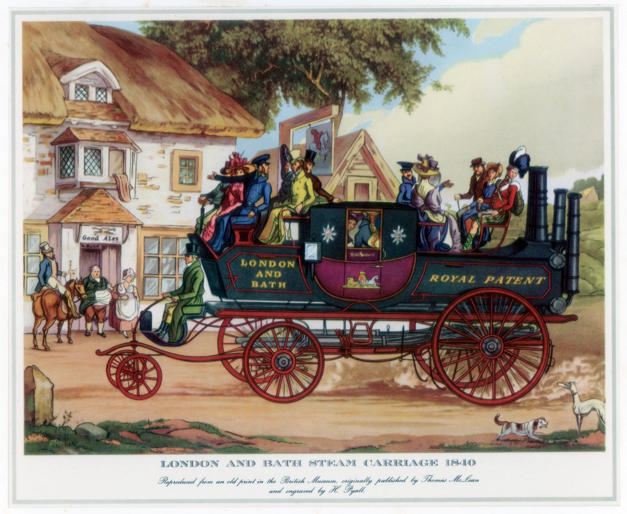 London och Bath Steam Carriage, 1840, c1800-1840. av Henry Pyall