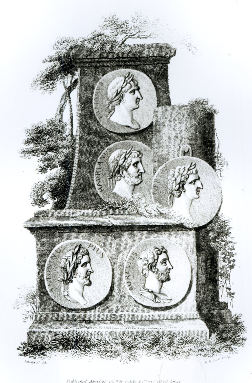 Porträtt av romerska kejsare från "The History of Decline and Fall of the Roman Empire" av Edward Gibbon, Vol 2, 1808 av Henry R. Cook