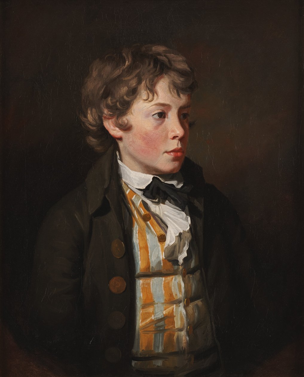Porträtt av en pojke i randig väst av Henry Raeburn