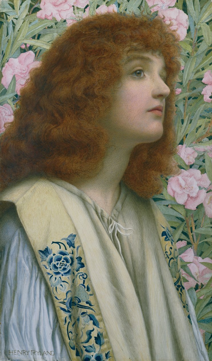 Oleander (gouache  akvarell på kartong) av Henry Ryland