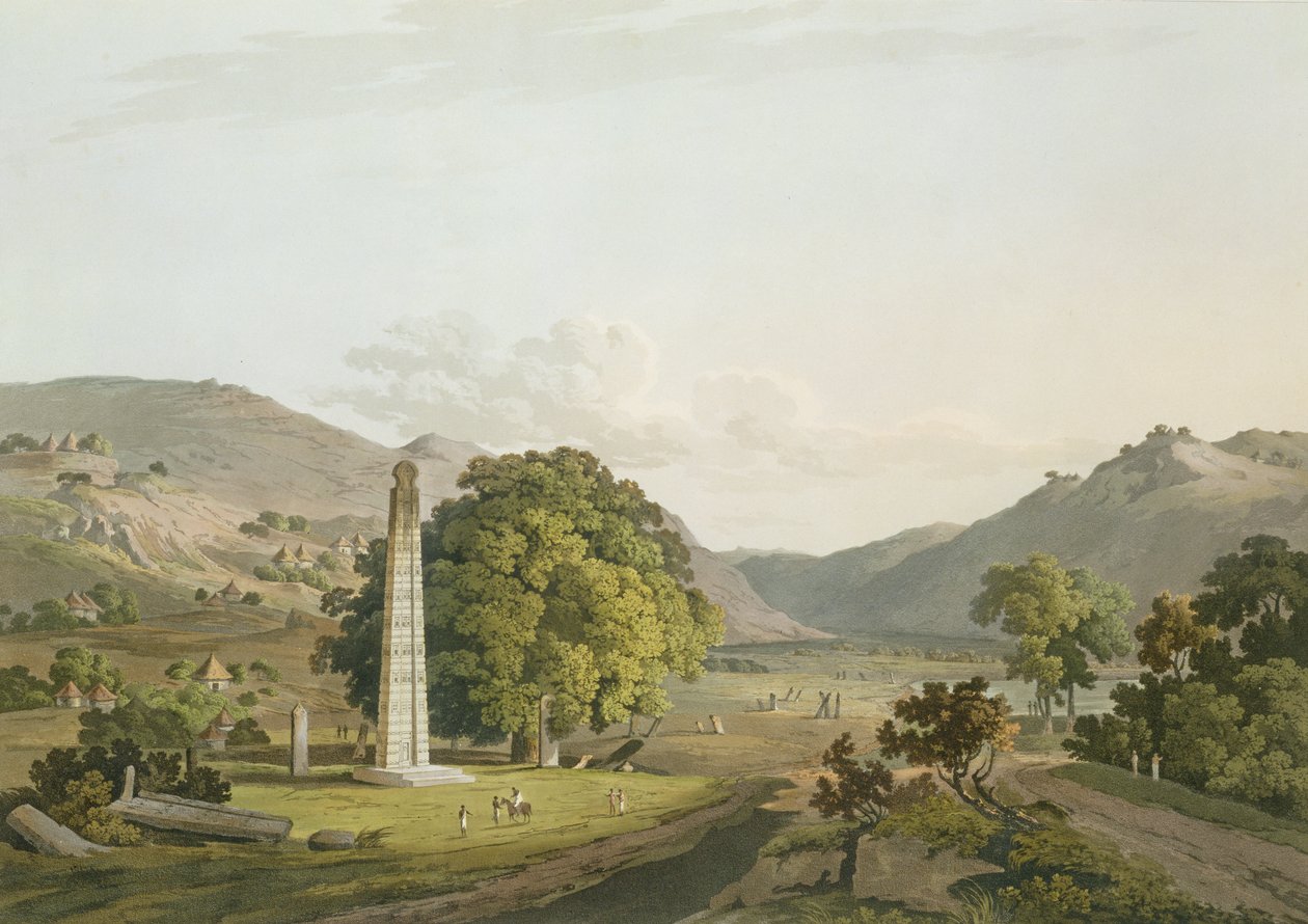 Obelisken i Axum, graverad av Daniel Havell (1785-1826) 1809 (akvatint) av Henry Salt