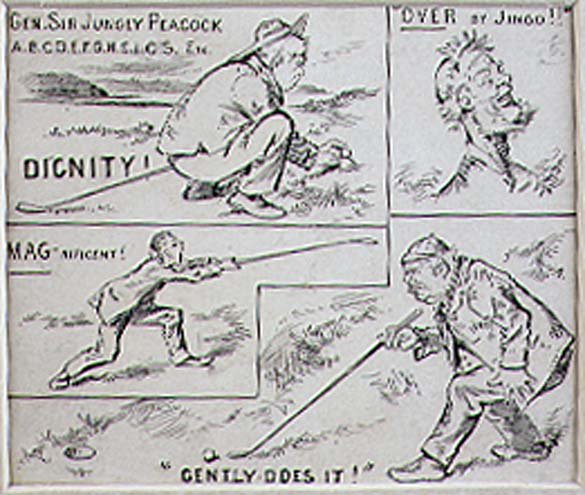 Golfrörelser, illustration från "Graphic" tidning, pub. c.1870 (lito) av Henry Sandercock