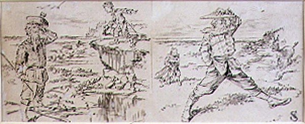 Den otåliga golfaren, illustration från "Graphic" tidning, pub. c.1870 (lito) av Henry Sandercock