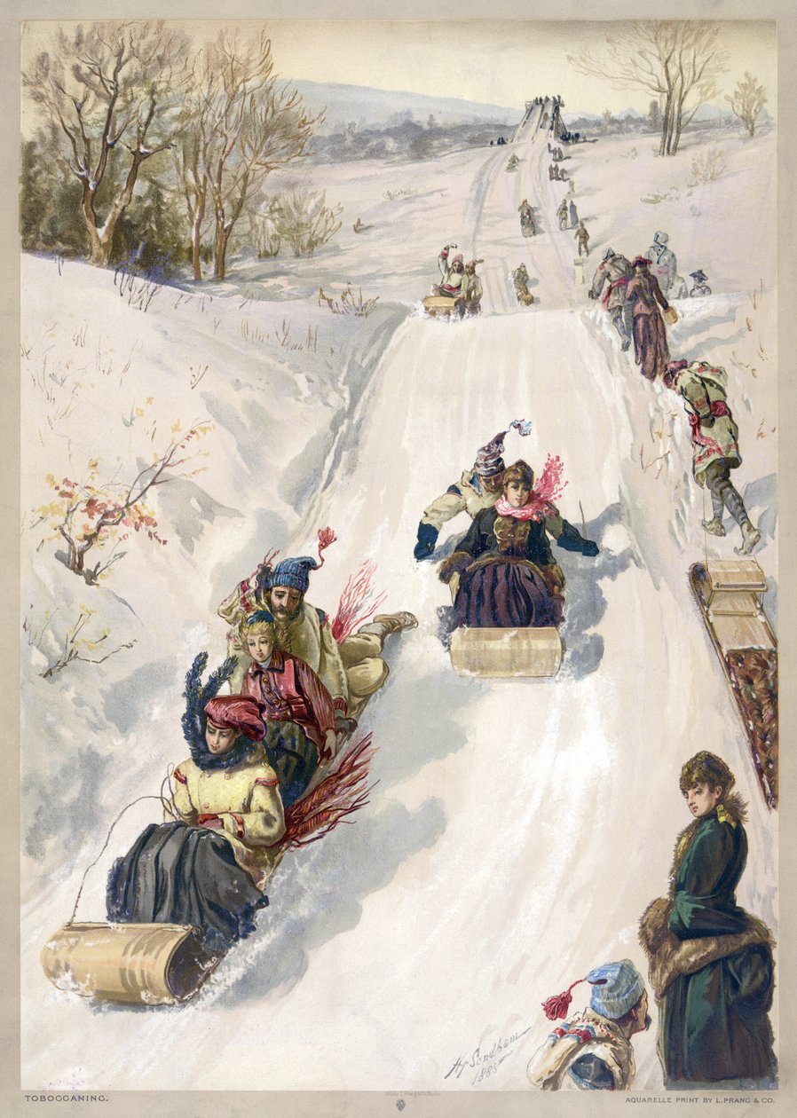 Kälkeåkning på landsbygden av Henry Sandham