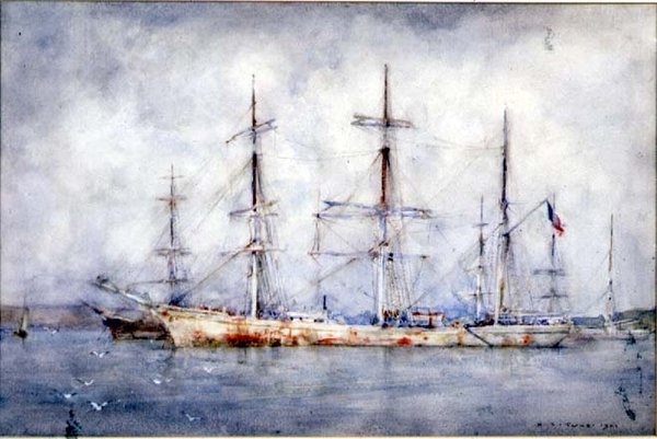 Skonare vid ankare av Henry Scott Tuke