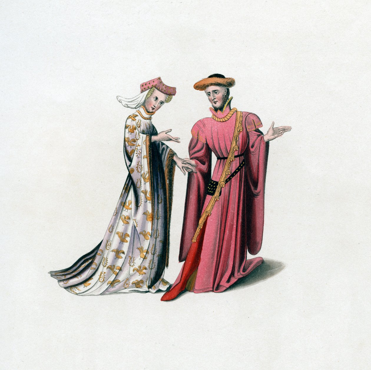 Hofklänning, 1300-talet, 1843. av Henry Shaw
