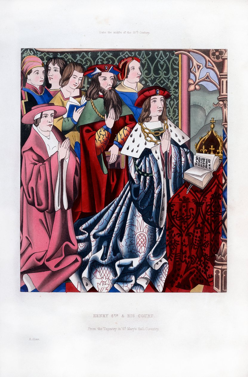 Henrik VI och hans hov, mitten av 1400-talet, 1843. av Henry Shaw