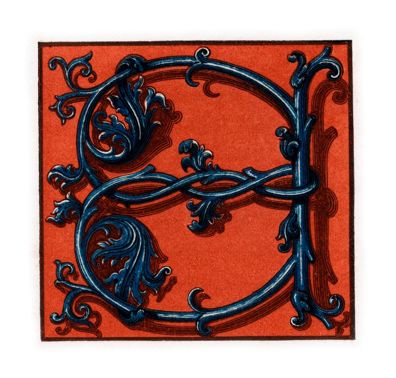 Inledande bokstav A, slutet av 1400-talet - början av 1500-talet, 1843. av Henry Shaw