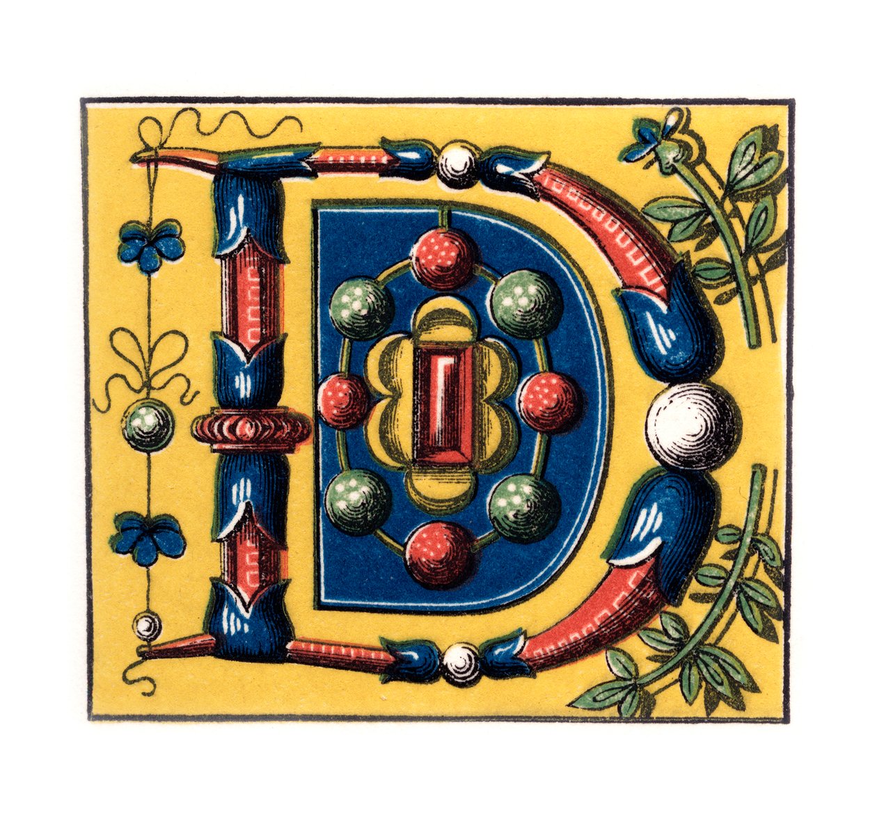Inledande bokstav D, 1400-talet, 1843. av Henry Shaw