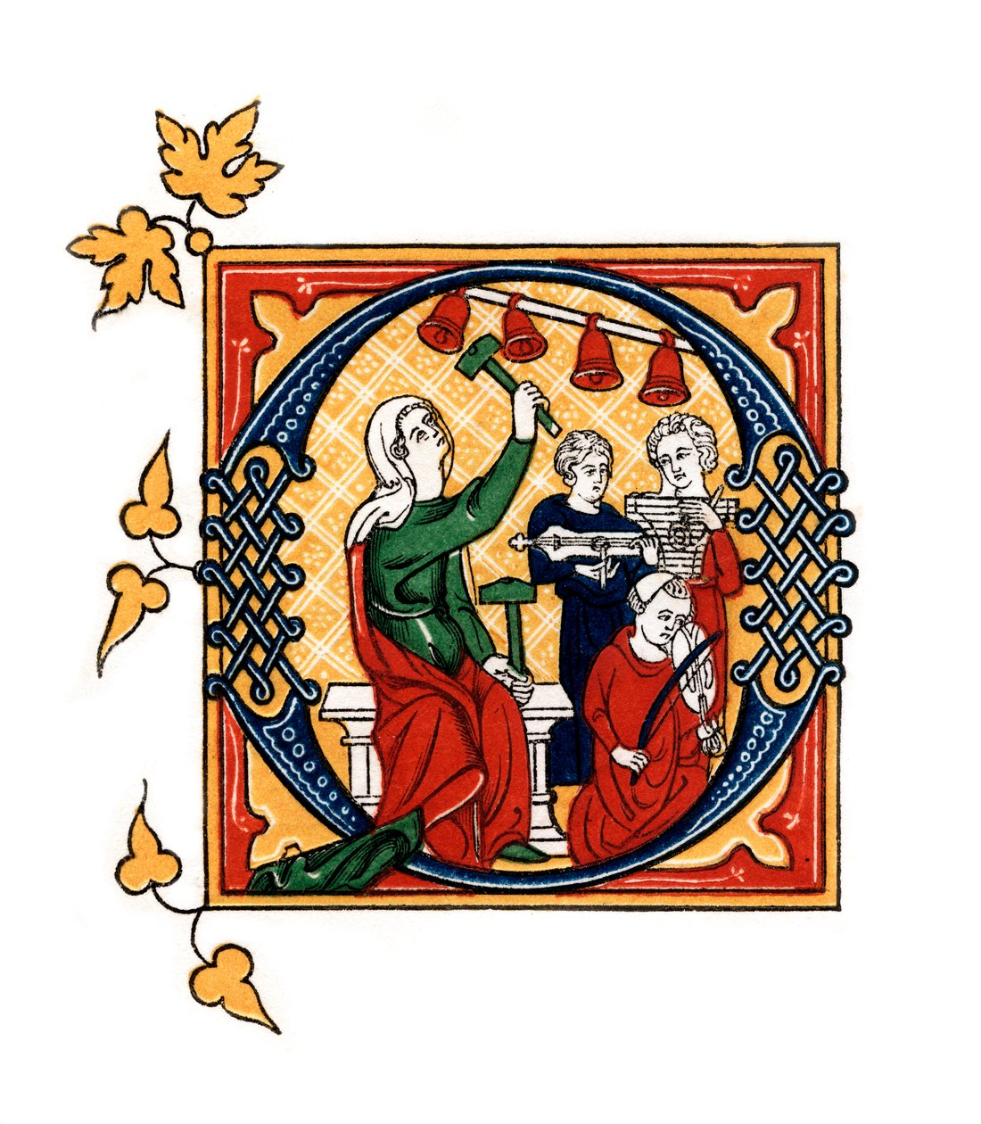 Inledande bokstav O, 1300-talet, 1843. av Henry Shaw