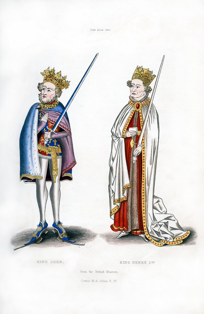 Kung John och kung Henrik I, c1440, 1843. av Henry Shaw