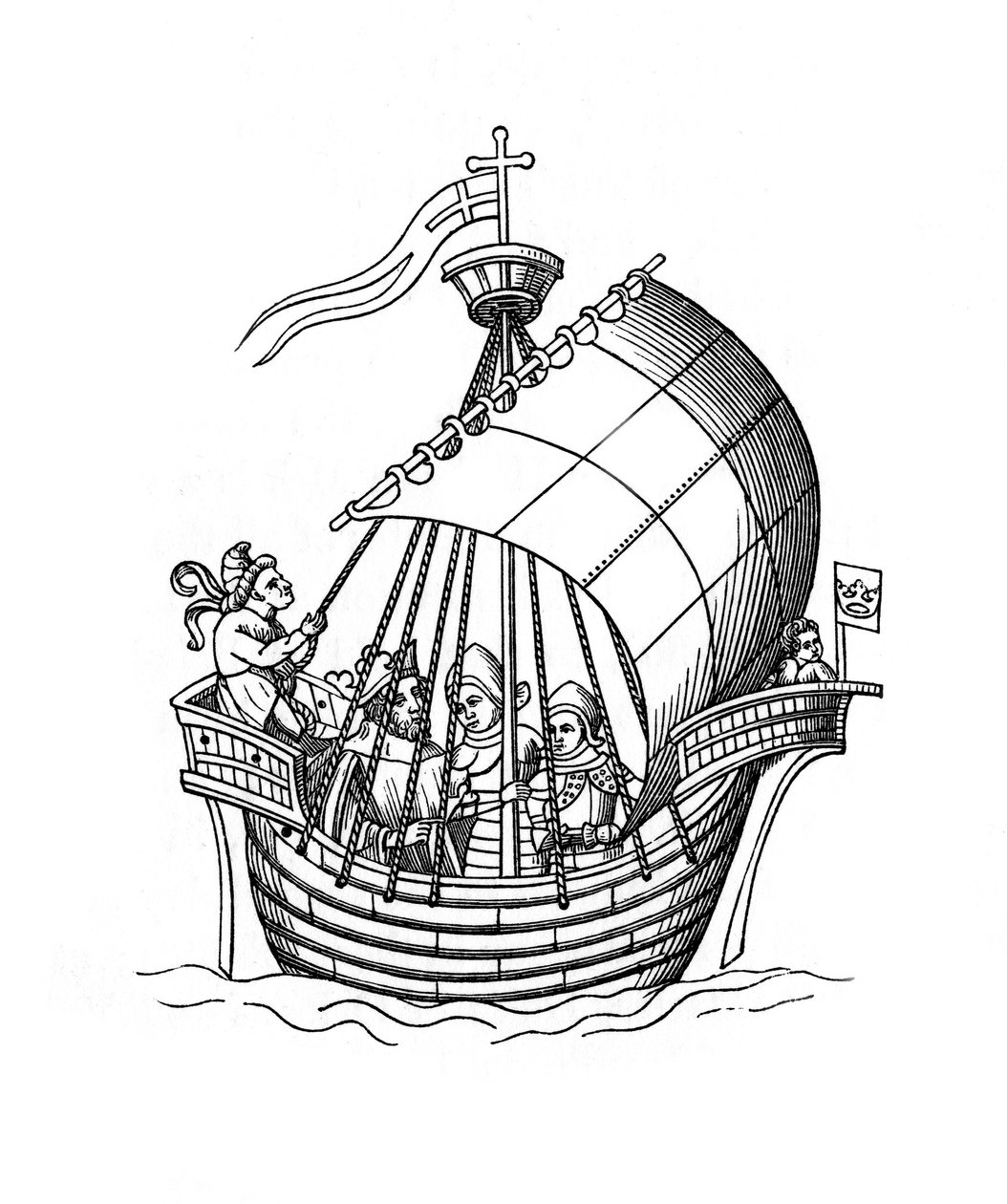 Segelskepp, 1445, 1843. av Henry Shaw