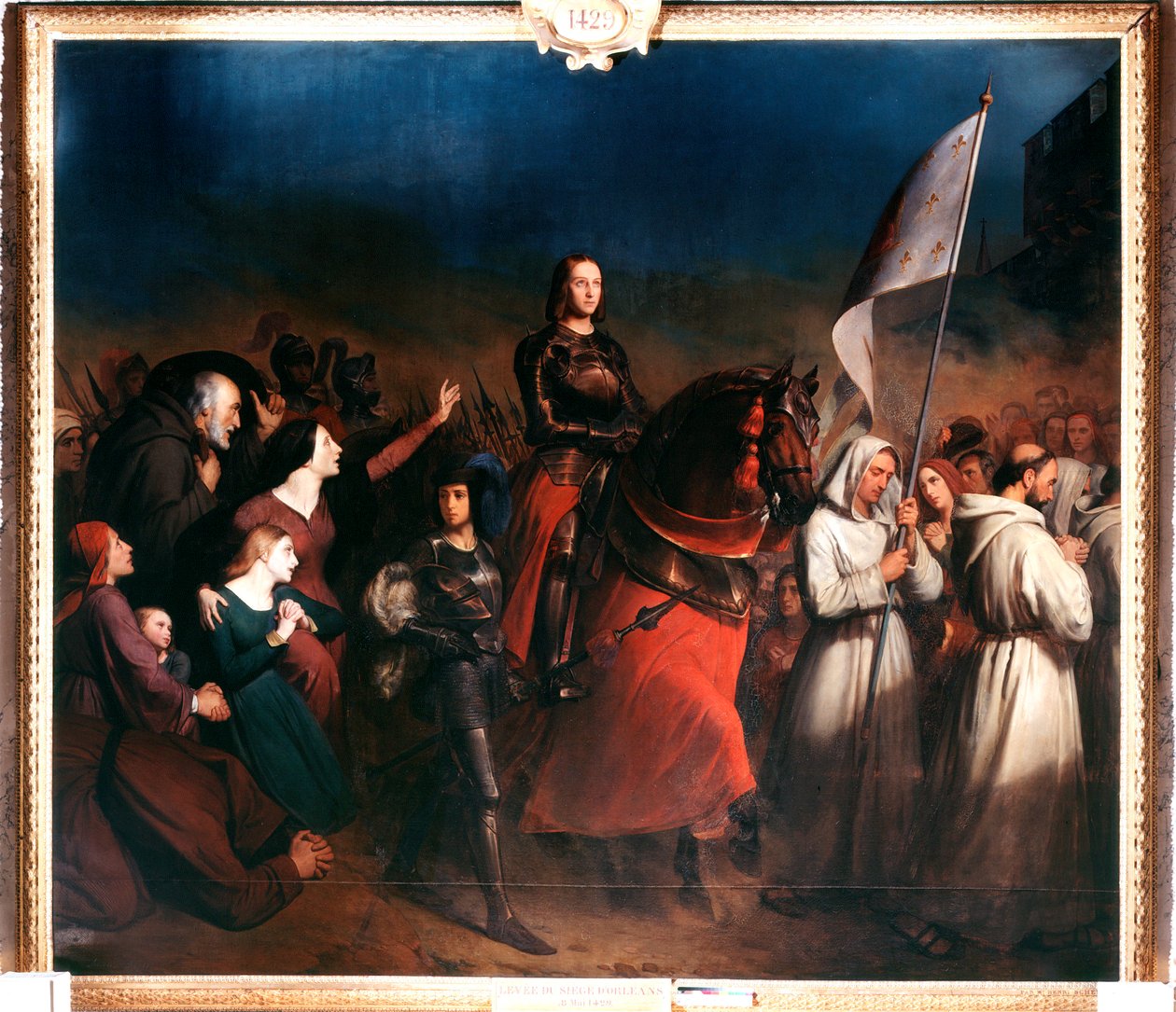 "Joan of Arcs intåg i Orleans, Evening of the Liberation of the Town, 8 maj 1429" c1818-1862 av Henry Sheffer