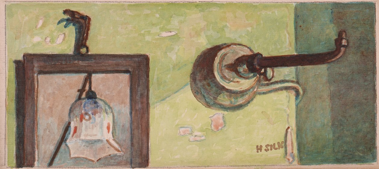 Gasarmatur och spegel, c.1930 av Henry Silk