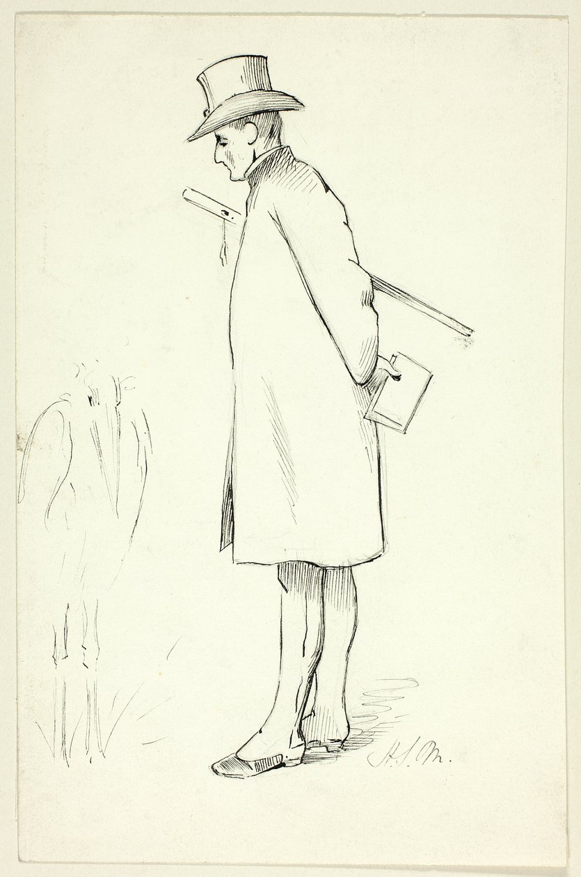 Studie för figur i episkopal visitation av Henry Stacy Marks