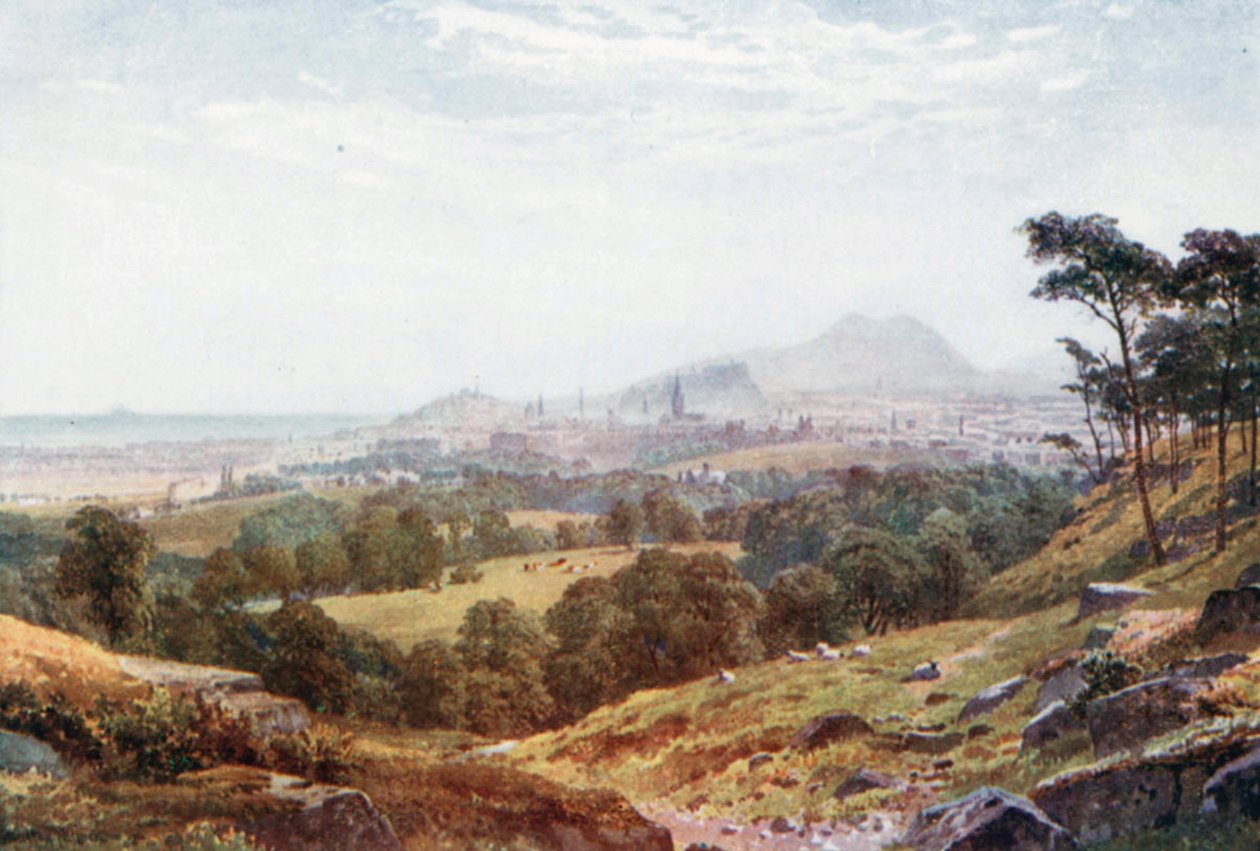 Edinburgh från "Vila och var tacksam" (färglitografi) av Henry Sutton Palmer