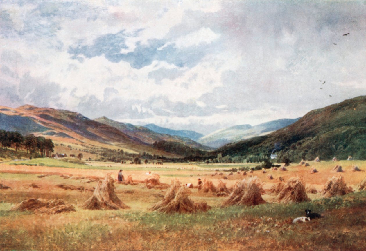 Ser upp mot Glen Lochy nära Killin, Perthsire (färglitografi) av Henry Sutton Palmer