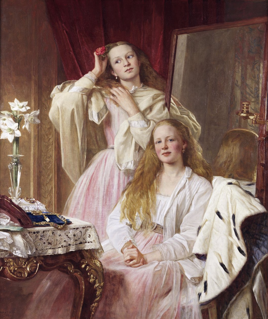 Emma och Federica Bankes från Soughton Hall, av Henry Tanworth Wells av Henry Tanworth Wells