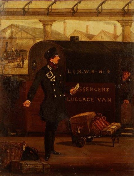 En vakt av en L & N-W. R. Bagagebil av Henry Thomas Alken