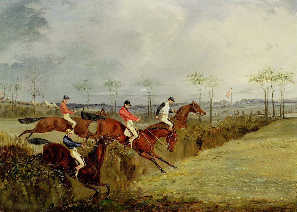 Ett hinderlopp, ta häck och dike av Henry Thomas Alken