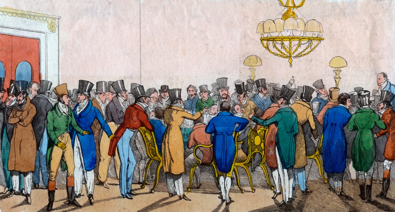 Bobs första introduktion till spel, ett modernt helvete, c1821. av Henry Thomas Alken