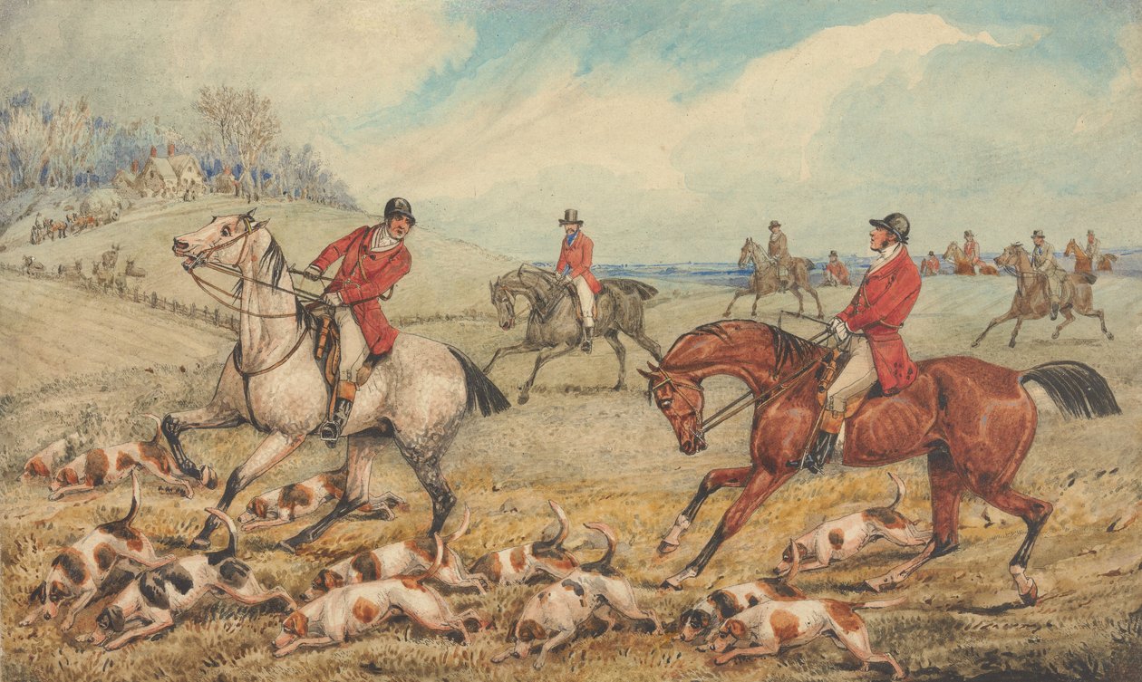Illustration till R.S. Surtees bok ”The Analysis of the Hunting Field”: The Check: ”Vad i helvete gör du här...” av Henry Thomas Alken