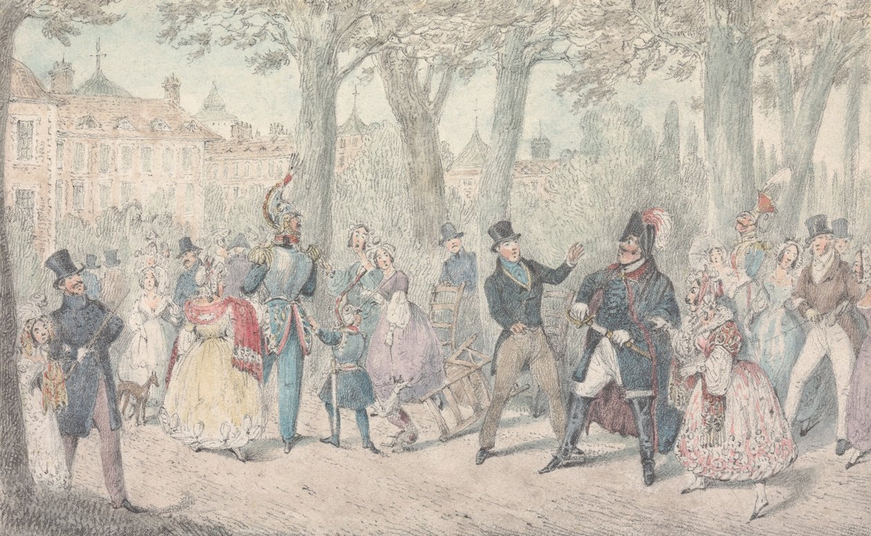 Illustration till R.S. Surtees’ ”Jorrocks’s Jaunts and Jollities”: ”Herr Jorrocks avbryter bekantskapen med mannen från Yorkshire” av Henry Thomas Alken