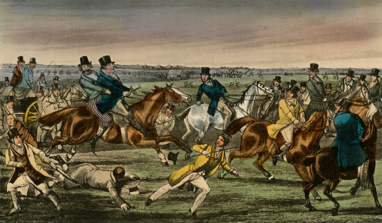 Mr. Jorrocks gör sin entré till Newmarket Betting-ringen, 1838 av Henry Thomas Alken