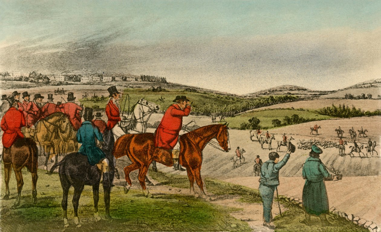 Mr Jorrocks telegraferar räven, 1838 av Henry Thomas Alken