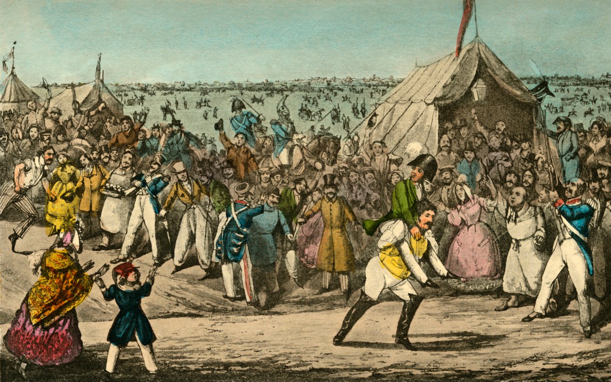 Sporting i Frankrike - Mr. Jorrocks slår Baron for Speed, 1838 av Henry Thomas Alken