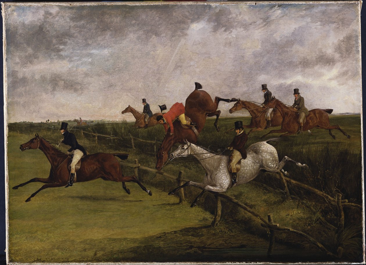 The Grand Leicestershire Steeplechase, 12 mars 1829: Symtom på nöd av Henry Thomas Alken