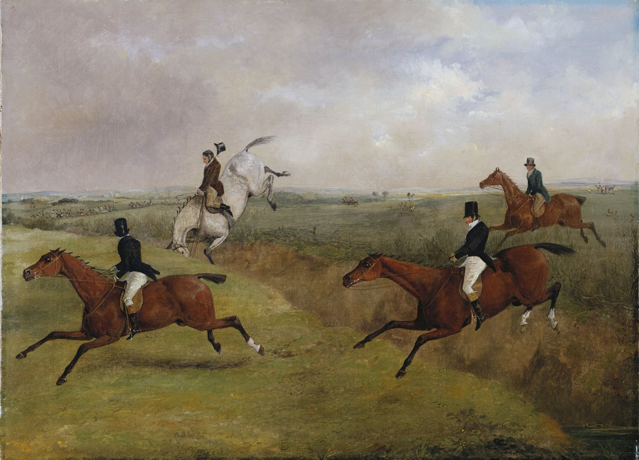 The Grand Leicestershire Steeplechase, 12 mars 1829: Dick Christians sista höst - vanligen kallad "A Header" av Henry Thomas Alken