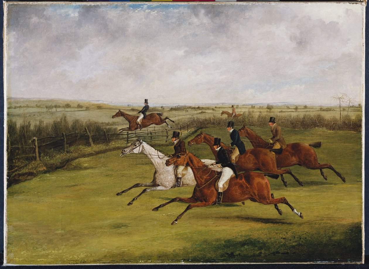 The Grand Leicestershire Steeplechase, 12 mars 1829: The Field Becomes Select av Henry Thomas Alken
