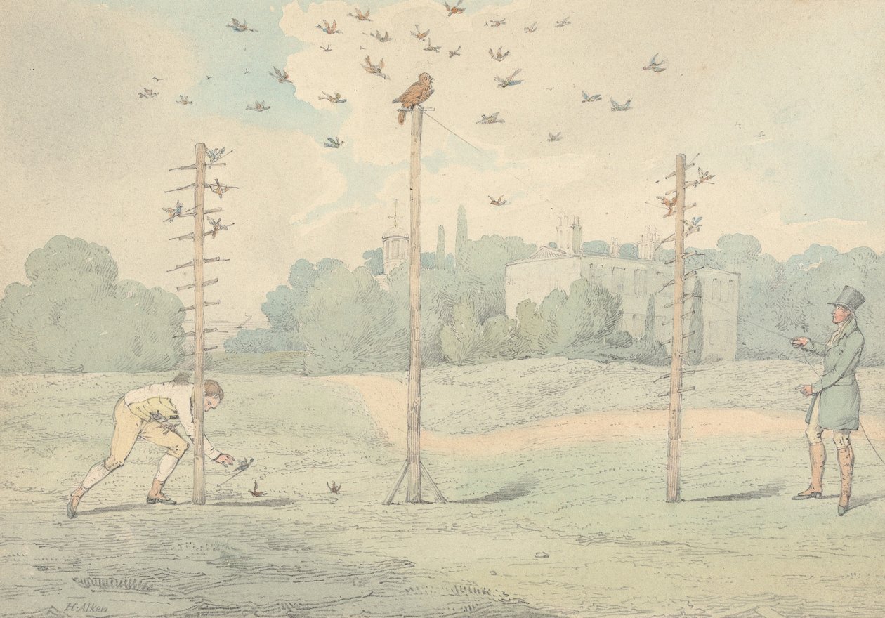 "Storbritanniens nationella sporter", 1821: Ugglejakt av Henry Thomas Alken