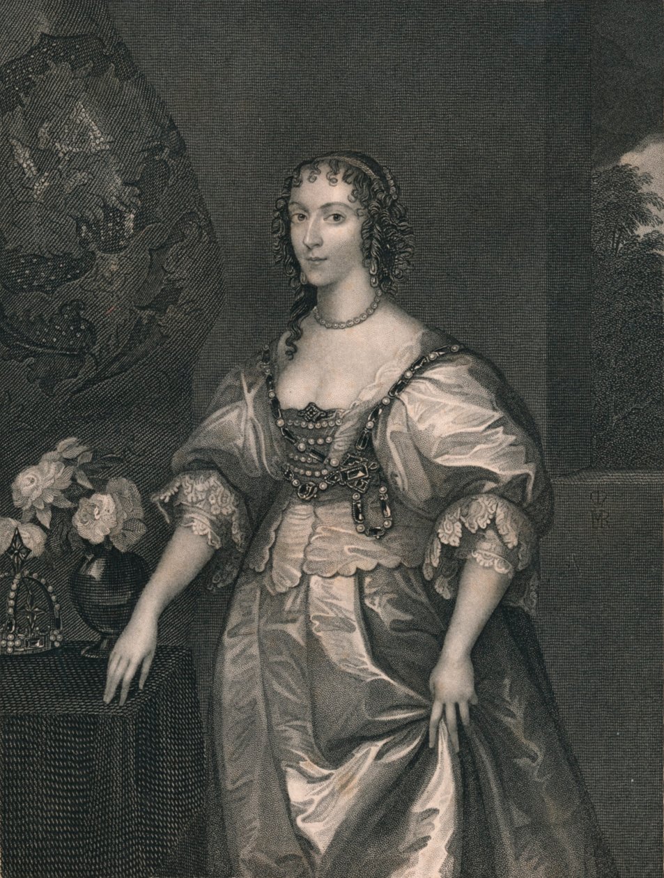 Henrietta Maria, drottning av Karl den första, början av mitten av 1800-talet. av Henry Thomas Ryall
