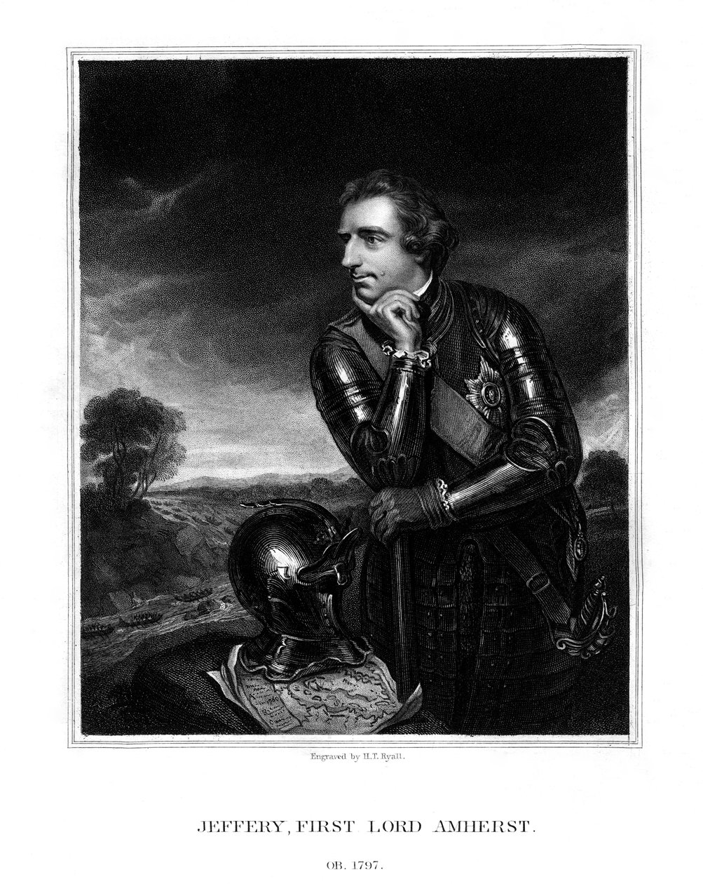Jeffery Amherst, 1:e baron Amherst, överbefälhavare för den brittiska armén, 1832. av Henry Thomas Ryall