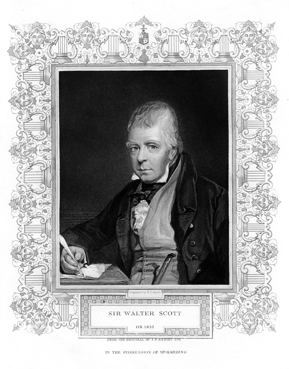 Sir Walter Scott, 1st Baronet, produktiv skotsk historisk romanförfattare och poet, 1800-talet av Henry Thomas Ryall