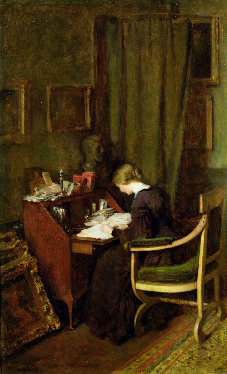 Vid hennes skrivbord av Henry Thomas Schafer